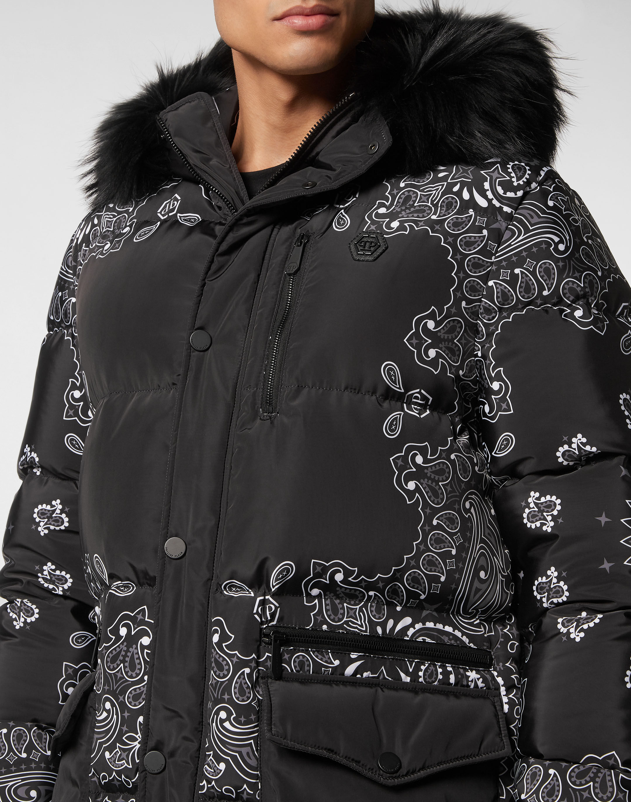 Nylon and Fur Parka Paisley Bandana | Secret Outlet