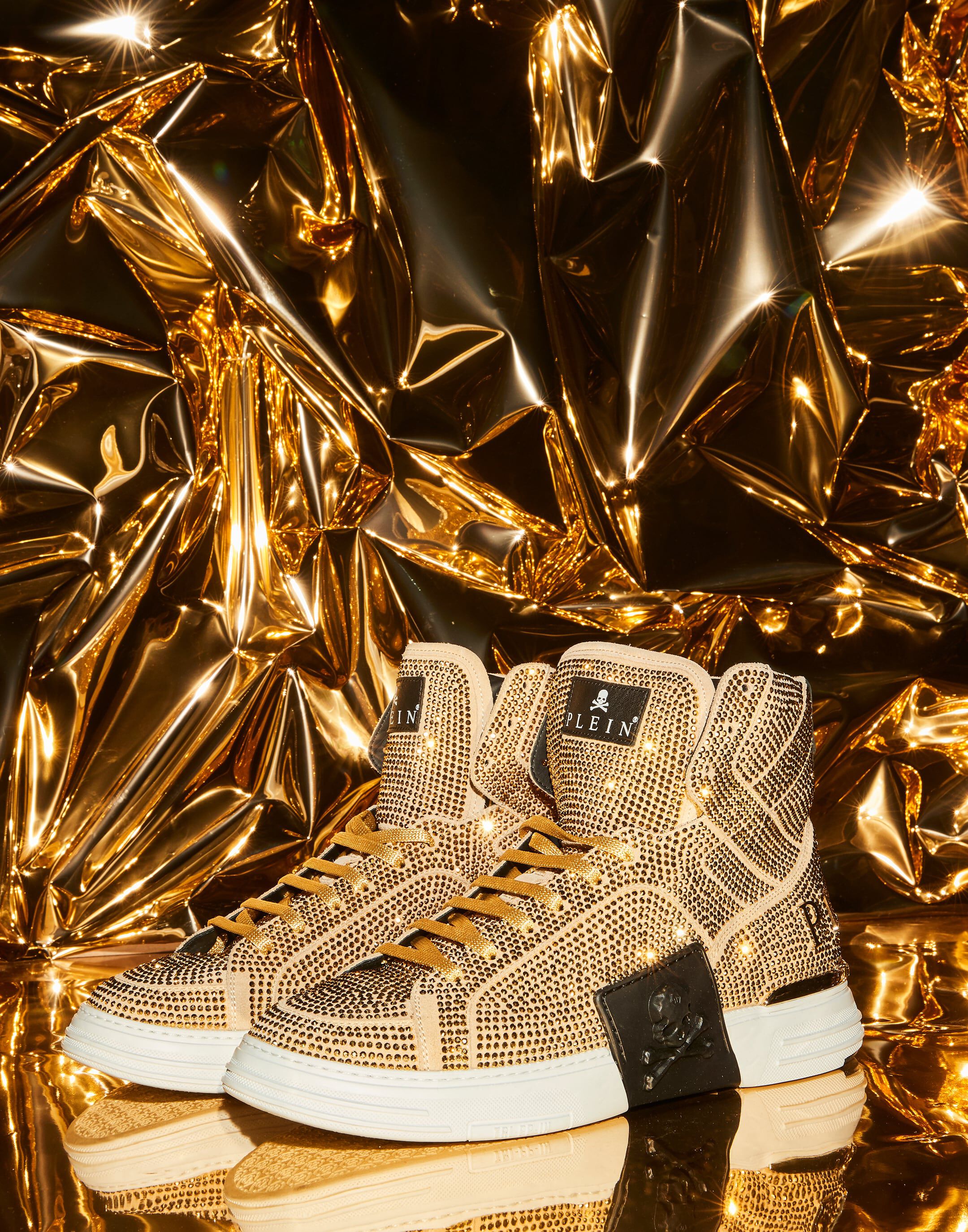 Mens gold high top sneakers store