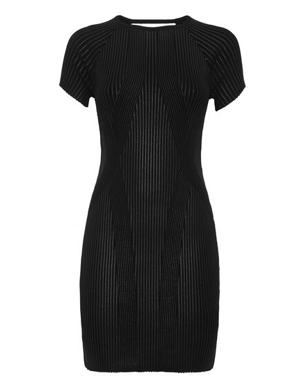 Coated Knit Mini Dress