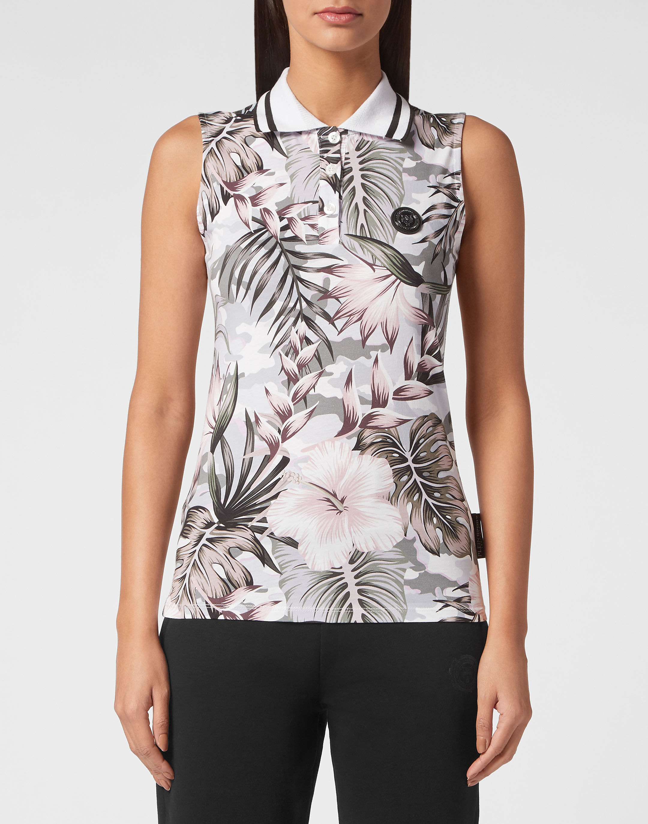 Sleeveless polo shirt shop